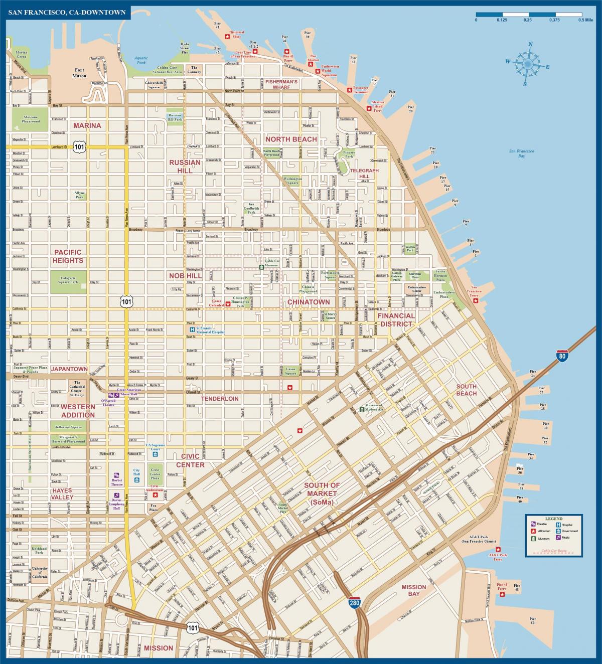Mappa del centro di San Francisco