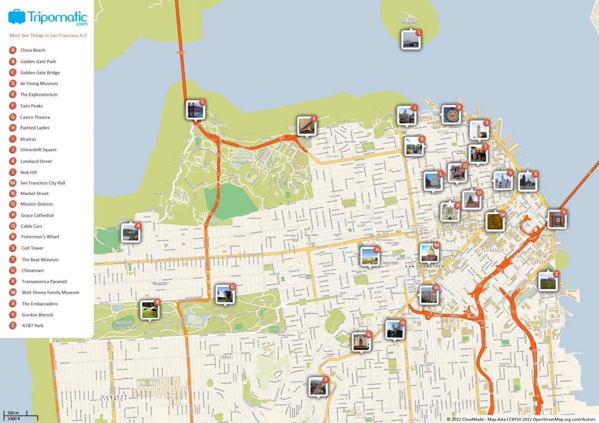 Mappa dei luoghi di San Francisco