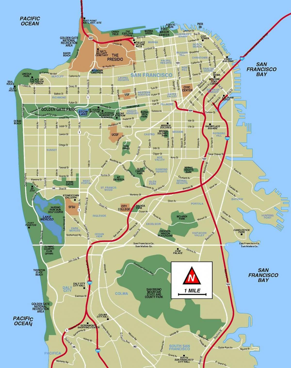 Mappa della città di San Francisco