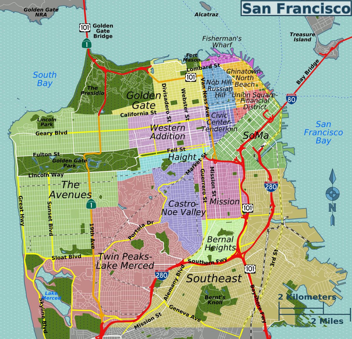 Mappa del quartiere di San Francisco